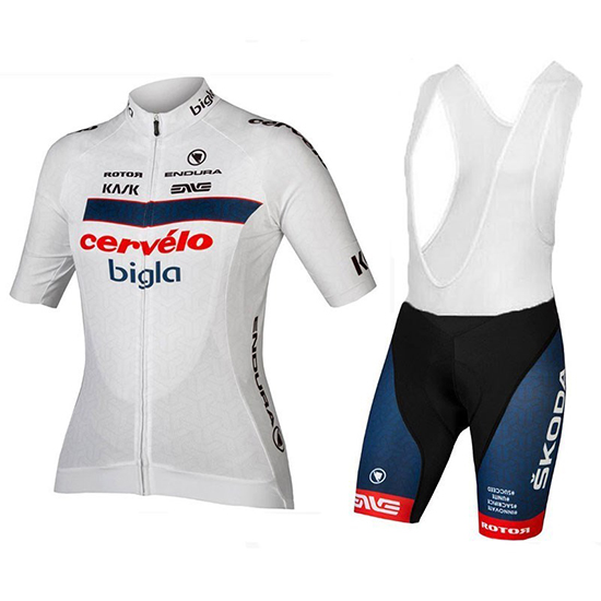 2018 Maillot Cervelo Bigla Tirantes Mangas Cortas Blanco Negro